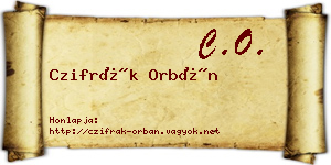 Czifrák Orbán névjegykártya